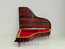 Vintage 1950's Italy REUGE Grand Piano Musical Jewelry Box Swiss Movement Unused
