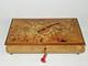 Vintage 1950's REUGE Musical Jewelry Box Italy Mandolin Flute Lacquer Inlay KEY