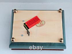 Vintage 1950's REUGE Musical Jewelry Box Swiss Movement Italy Lacquer Inlay
