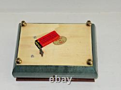 Vintage 1950's REUGE Musical Jewelry Box Swiss Movement Italy Lacquer Inlay