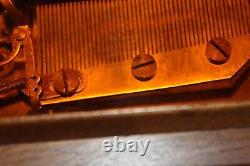 Vintage 1954 Reuge Switzerland Walnut Music Box Auberson 51 Note #941