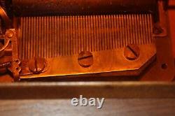 Vintage 1954 Reuge Switzerland Walnut Music Box Auberson 51 Note #941