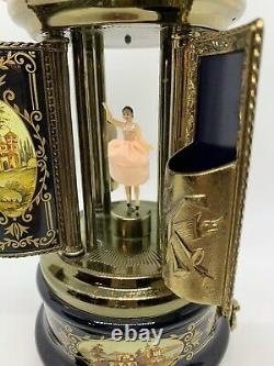Vintage 1960s Reuge Music Box Lipstick Cigarette Holder Dancing Ballerina Italy