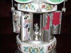 Vintage 20 Reuge Lipstick/cigarette Holder Carousel Music Box Pagoda Geisha