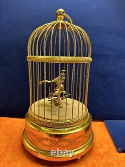 Vintage 60's Reuge Swiss Sainte-croix Gold 1 Bird Cage Music Box Automated Rare