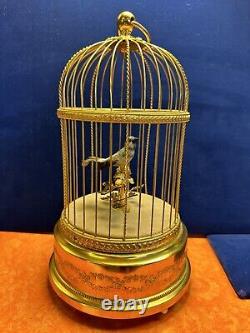 Vintage 60's Reuge Swiss Sainte-croix Gold 1 Bird Cage Music Box Automated Rare