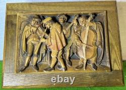 Vintage ANRI Hand Carved Wood Relief Jewelry Box with Reuge Music Plays EDELWEISS