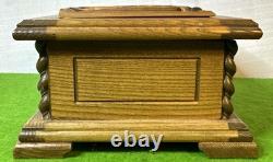 Vintage ANRI Hand Carved Wood Relief Jewelry Box with Reuge Music Plays EDELWEISS
