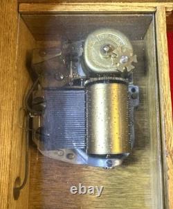 Vintage ANRI Hand Carved Wood Relief Jewelry Box with Reuge Music Plays EDELWEISS