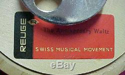 Vintage ANRI Wooden Anniversary Waltz Switzerland Music Box Reuge Swiss Figures