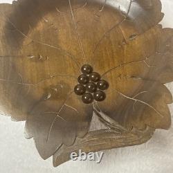Vintage A. SCHMID REUGE Swiss Music Box Large 9 Carved Grape Leaf Rotating EUC