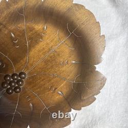 Vintage A. SCHMID REUGE Swiss Music Box Large 9 Carved Grape Leaf Rotating EUC