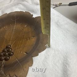 Vintage A. SCHMID REUGE Swiss Music Box Large 9 Carved Grape Leaf Rotating EUC