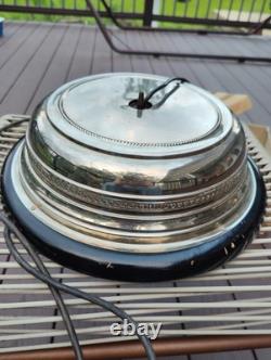 Vintage Alpha Germany Feather Tree Stand Rotating Reuge Music Box Xmas