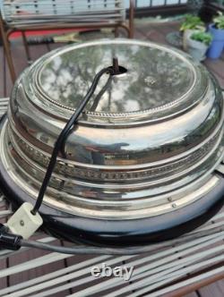 Vintage Alpha Germany Feather Tree Stand Rotating Reuge Music Box Xmas