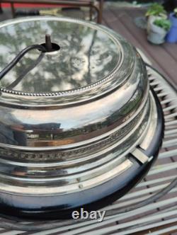 Vintage Alpha Germany Feather Tree Stand Rotating Reuge Music Box Xmas