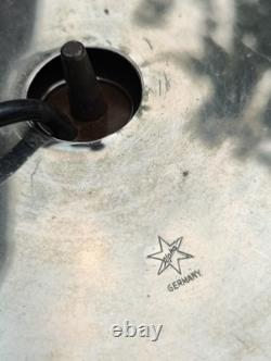 Vintage Alpha Germany Feather Tree Stand Rotating Reuge Music Box Xmas