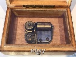 Vintage Antique Key Wind REUGE swiss cylinder music box, 2 Airs Song