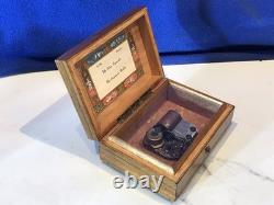 Vintage Antique Key Wind REUGE swiss cylinder music box, 2 Airs Song