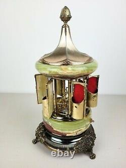 Vintage Antique Reuge Brevettato Gold Gilded Cigarette Lipstick Holder Music Box