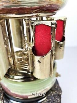 Vintage Antique Reuge Brevettato Gold Gilded Cigarette Lipstick Holder Music Box