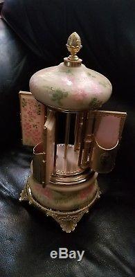 Vintage Antique Reuge Music Box Lipstick Cigarette Holder Italy Vanity Pink