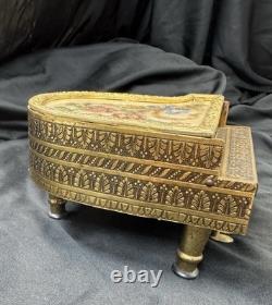 Vintage Austrian Gilt Mini Grand Piano Music Box Reuge The Anniversary Waltz