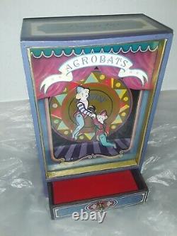 Vintage Automaton Acrobat Music Box Clowns Circus Carnival Amusement