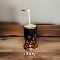 Vintage Black And Gold Carousel REUGE Switzerland Music Box Cigarette Dispenser