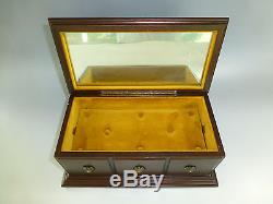 Vintage Circa 1960s Swiss Reuge Music Box 72 / 3 Custom Wooden Case Jewelry Box