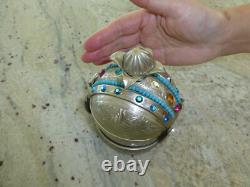 Vintage Crown Music Jewelry Box Silver Plate Music Box Thorens (Pre-Reuge)