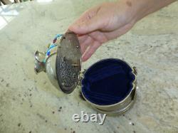 Vintage Crown Music Jewelry Box Silver Plate Music Box Thorens (Pre-Reuge)