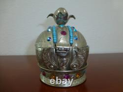 Vintage Crown Music Jewelry Box Silver Plate Music Box Thorens (Pre-Reuge)