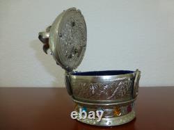 Vintage Crown Music Jewelry Box Silver Plate Music Box Thorens (Pre-Reuge)