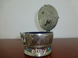 Vintage Crown Music Jewelry Box Silver Plate Music Box Thorens (Pre-Reuge)