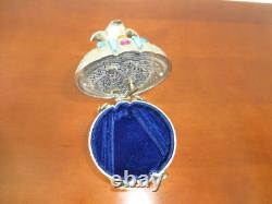 Vintage Crown Music Jewelry Box Silver Plate Music Box Thorens (Pre-Reuge)