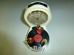 Vintage Dancers Musical Alarm Clock With Reuge Dancing Ballerina Music Box