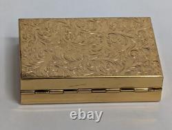 Vintage Elgin American Reuge Music Box Powder Compact Case Mirror Gold Tone