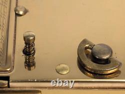 Vintage Elgin American Reuge Music Box Powder Compact Case Mirror Gold Tone