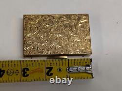 Vintage Elgin American Reuge Music Box Powder Compact Case Mirror Gold Tone