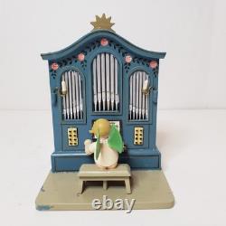 Vintage Erzgebirge German Music Box Angel Playing Organ Reuge Read Description
