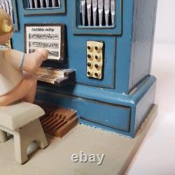 Vintage Erzgebirge German Music Box Angel Playing Organ Reuge Read Description