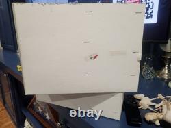 Vintage Erzgebirge Germany Reuge Wood Hand Crank Music Box Feeding Doves