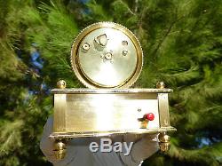 Vintage French Music Alarm Clock Reuge Music Box Plays Musical Alarm = See Video