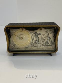 Vintage German SCHMID Music Box Alarm Clock With Reuge Music Box Non-Working