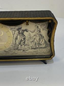 Vintage German SCHMID Music Box Alarm Clock With Reuge Music Box Non-Working