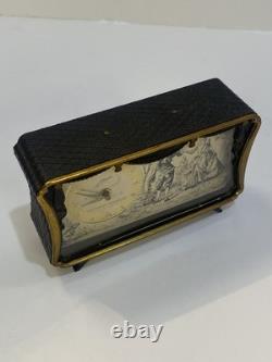 Vintage German SCHMID Music Box Alarm Clock With Reuge Music Box Non-Working