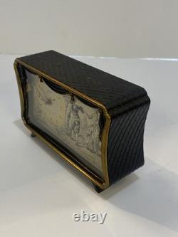 Vintage German SCHMID Music Box Alarm Clock With Reuge Music Box Non-Working