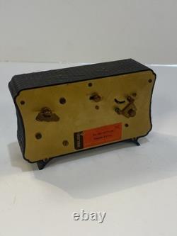Vintage German SCHMID Music Box Alarm Clock With Reuge Music Box Non-Working