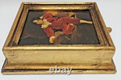 Vintage Gilt Italian Wall Pull-String Music Box withReuge Swiss Movement